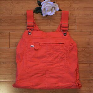 Women's Heirloom Gardening Bib Overalls in Coral size Large x 29